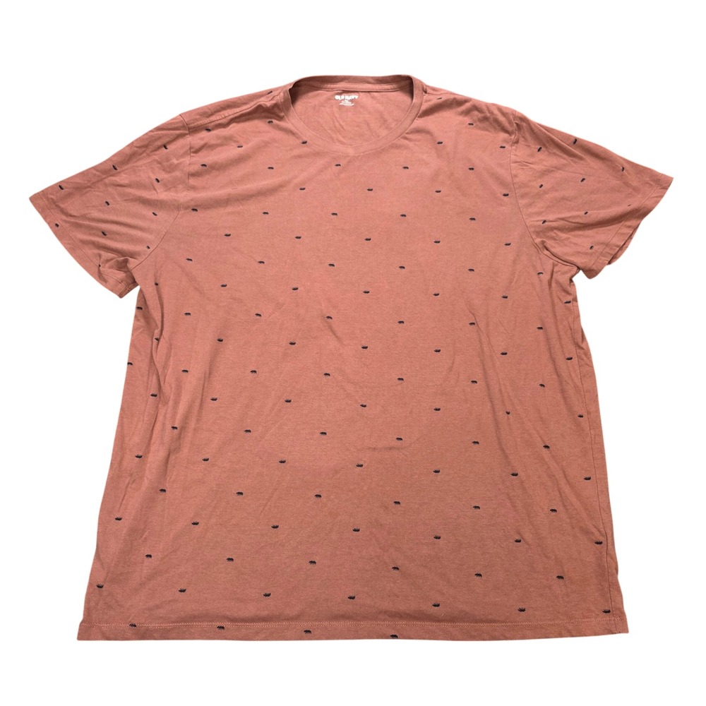 Old Navy Soft Washed Bear Print T-Shirt Men's Size XXL Terracotta Short Sleeve